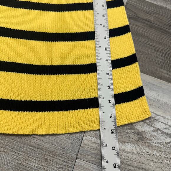 Ralph Lauren Jeans Yellow Black Striped Womens S Crest Patch Logo Ribbed Sweater - Picture 6 of 8